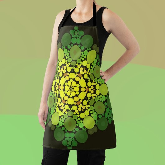 Dot Mandala Flower Yellow en Green Schort
