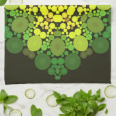 Dot Mandala Flower Yellow en Green Theedoek (Gevouwen)