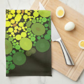 Dot Mandala Flower Yellow en Green Theedoek (Quarter Fold)