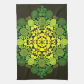 Dot Mandala Flower Yellow en Green Theedoek (Verticaal)