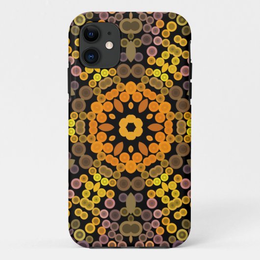 Dot Mandala Flower Yellow en Paars Case-Mate iPhone Case (Achterkant)
