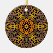 Dot Mandala Flower Yellow en Paars Keramisch Ornament (Voorkant)
