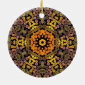 Dot Mandala Flower Yellow en Paars Keramisch Ornament (Achterkant)