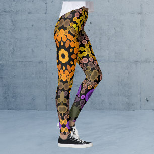 Dot Mandala Flower Yellow en Paars Leggings
