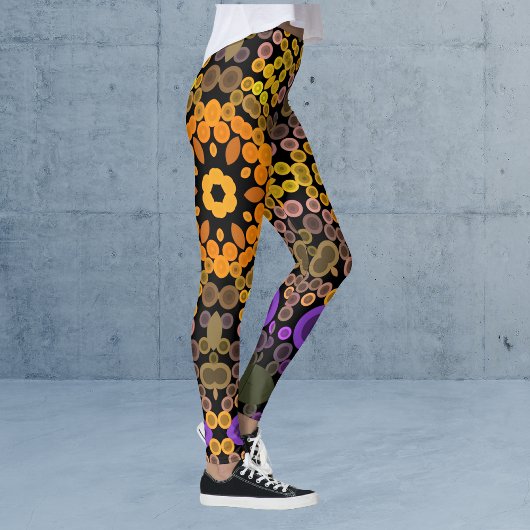 Dot Mandala Flower Yellow en Paars Leggings