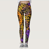 Dot Mandala Flower Yellow en Paars Leggings (Voorkant)
