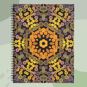 Dot Mandala Flower Yellow en Paars Notitieboek