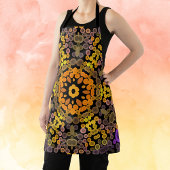 Dot Mandala Flower Yellow en Paars Schort