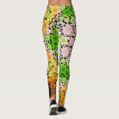 Dot Mandala Flower Yellow Green and Pink Leggings (Achterkant)