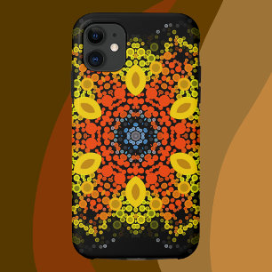 Dot Mandala Flower Yellow Oranje and Blue Case-Mate iPhone Case