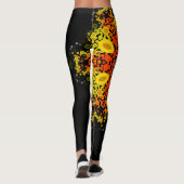 Dot Mandala Flower Yellow Oranje and Blue Leggings (Achterkant)
