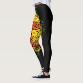 Dot Mandala Flower Yellow Oranje and Blue Leggings (Links)