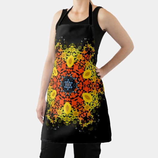 Dot Mandala Flower Yellow Oranje and Blue Schort (Insitu)