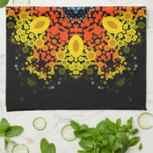 Dot Mandala Flower Yellow Oranje and Blue Theedoek (Gevouwen)