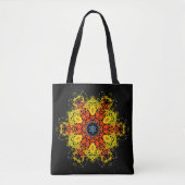 Dot Mandala Flower Yellow Oranje and Blue Tote Bag (Voorkant)