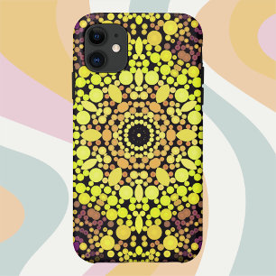 Dot Mandala Flower Yellow Paars and Black Case-Mate iPhone Case