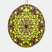Dot Mandala Flower Yellow Paars and Black Keramisch Ornament (Links)