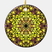 Dot Mandala Flower Yellow Paars and Black Keramisch Ornament (Achterkant)