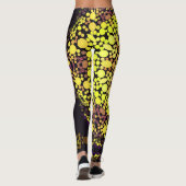 Dot Mandala Flower Yellow Paars and Black Leggings (Achterkant)