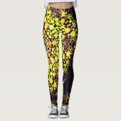 Dot Mandala Flower Yellow Paars and Black Leggings (Voorkant)