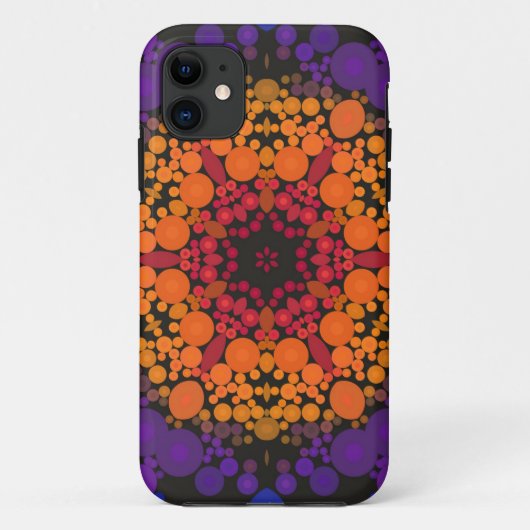 Dot Mandala Flower Yellow Paars and Blue Case-Mate iPhone Case (Achterkant)