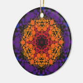 Dot Mandala Flower Yellow Paars and Blue Keramisch Ornament (Links)