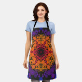 Dot Mandala Flower Yellow Paars and Blue Schort (Gedragen)