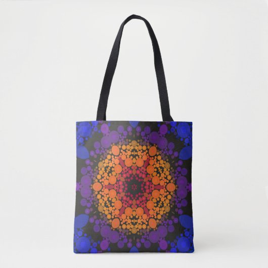 Dot Mandala Flower Yellow Paars and Blue Tote Bag (Voorkant)