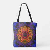 Dot Mandala Flower Yellow Paars and Blue Tote Bag (Achterkant)