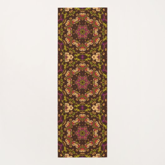 Dot Mandala Geel Paarse en Sinaasappel Yogamat (Achterkant)