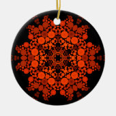 Dot Mandala Oranje en zwart Keramisch Ornament (Voorkant)