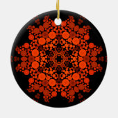 Dot Mandala Oranje en zwart Keramisch Ornament (Achterkant)