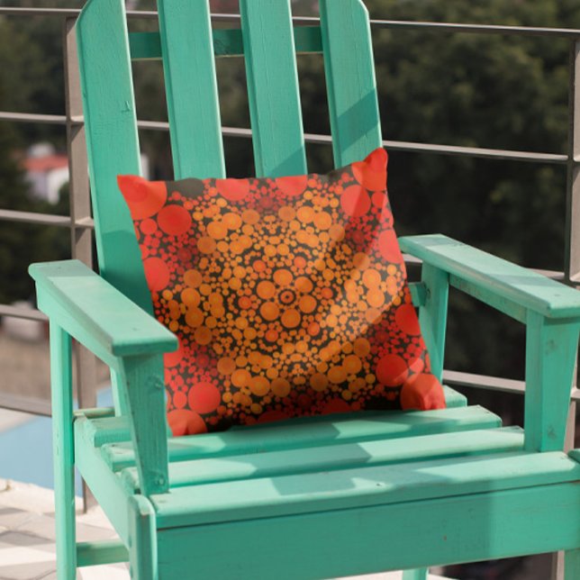 Dot Mandala Oranje en zwart Kussen (Creator heeft geüpload)