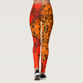Dot Mandala Oranje en zwart Leggings (Achterkant)