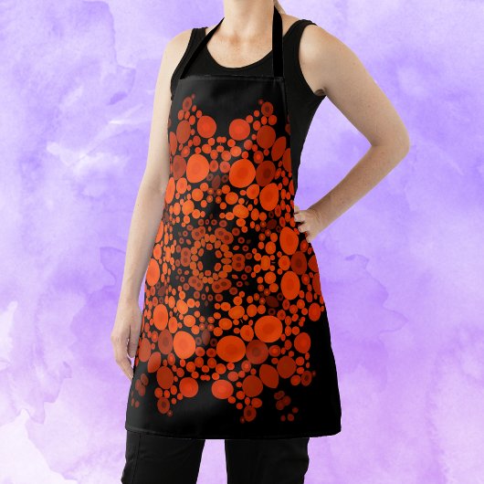 Dot Mandala Oranje en zwart Schort