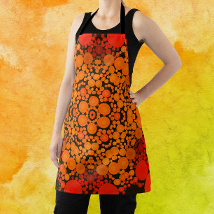 Dot Mandala Oranje en zwart Schort