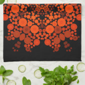 Dot Mandala Oranje en zwart Theedoek (Gevouwen)