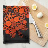 Dot Mandala Oranje en zwart Theedoek (Quarter Fold)