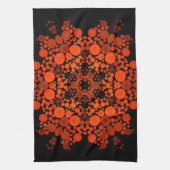 Dot Mandala Oranje en zwart Theedoek (Verticaal)