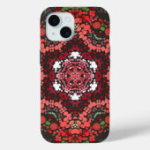 Dot Mandala Rood Groen en Wit Case-Mate iPhone Case (Achterkant)