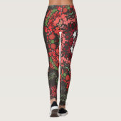 Dot Mandala Rood Groen en Wit Leggings (Achterkant)