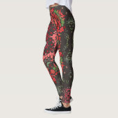 Dot Mandala Rood Groen en Wit Leggings (Links)