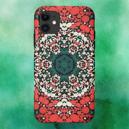 Dot Mandala Rood Wit Blauw en Groen Case-Mate iPhone Case