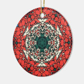 Dot Mandala Rood Wit Blauw en Groen Keramisch Ornament (Links)