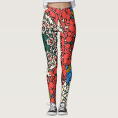 Dot Mandala Rood Wit Blauw en Groen Leggings (Voorkant)