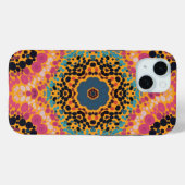 Dot Mandala Roze Blauw Zwart en Geel Case-Mate iPhone Case (Achterkant (horizontaal))