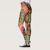 Dot Mandala Roze Blauw Zwart en Geel Leggings (Links)