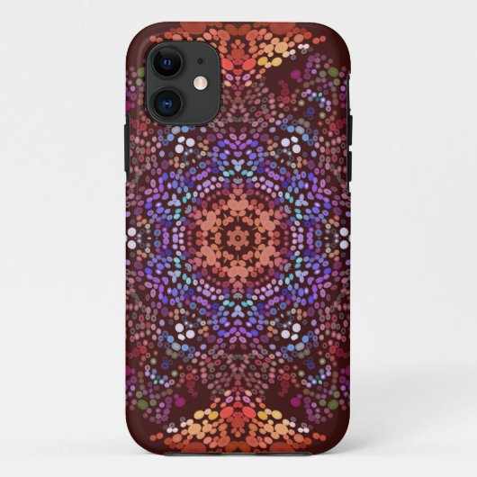 Dot Mandala Sinaasappel Blauw en Paarse Case-Mate iPhone Case (Achterkant)
