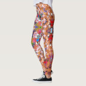 Dot Mandala Sinaasappel Blauw Roze en Wit Leggings (Links)