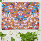 Dot Mandala Sinaasappel Blauw Roze en Wit Theedoek (Gevouwen)